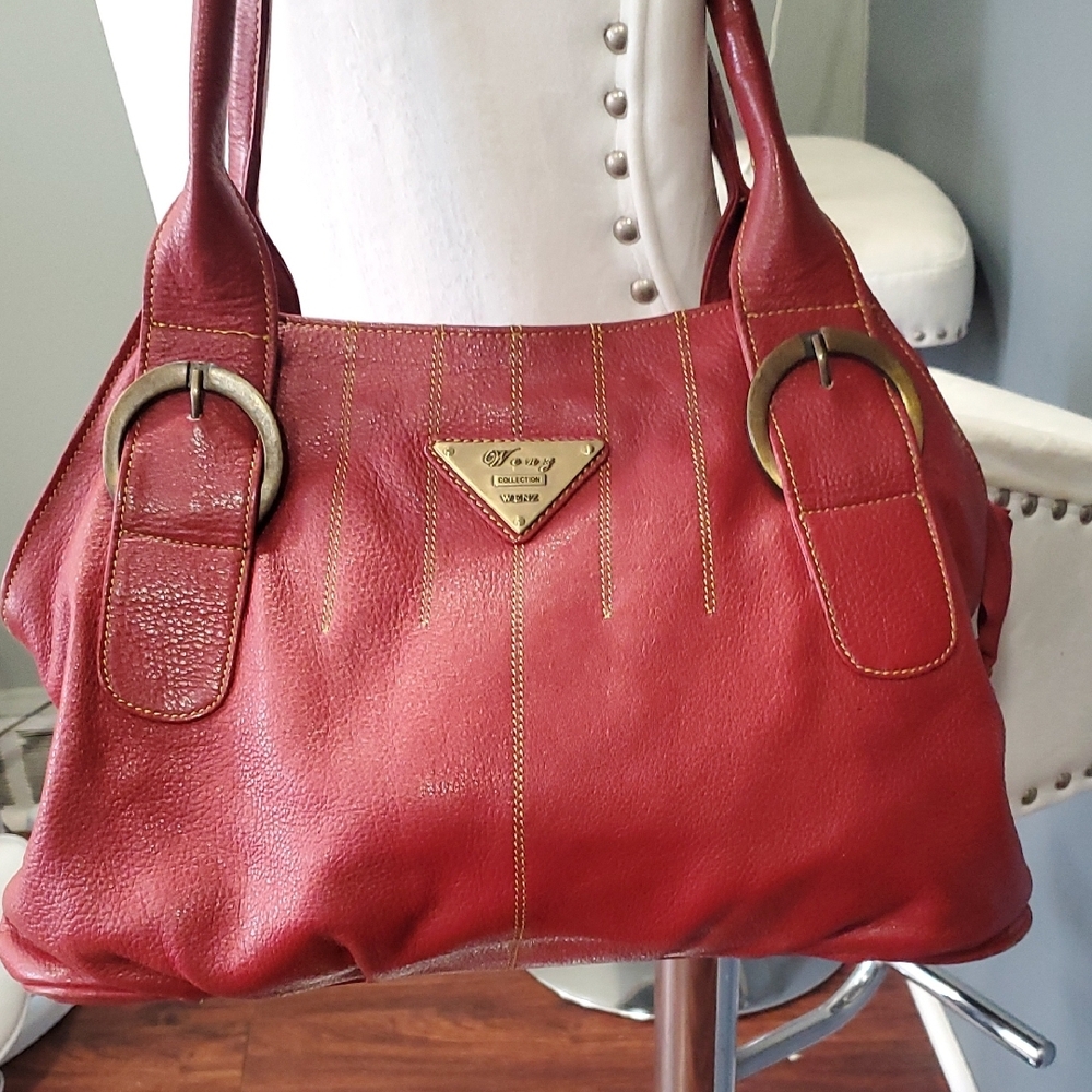 Wenz Luxurious Red Leather Shoulder Bag - Picture 6 of 14